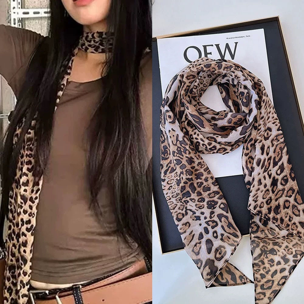 Léopard petite longue écharpe  - Silk Neck Scarf avis et prix