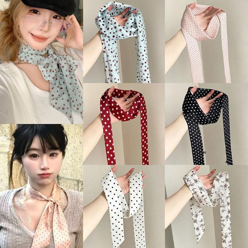 Écharpe en soie à pois et impr - Silk Neck Scarf avis et prix